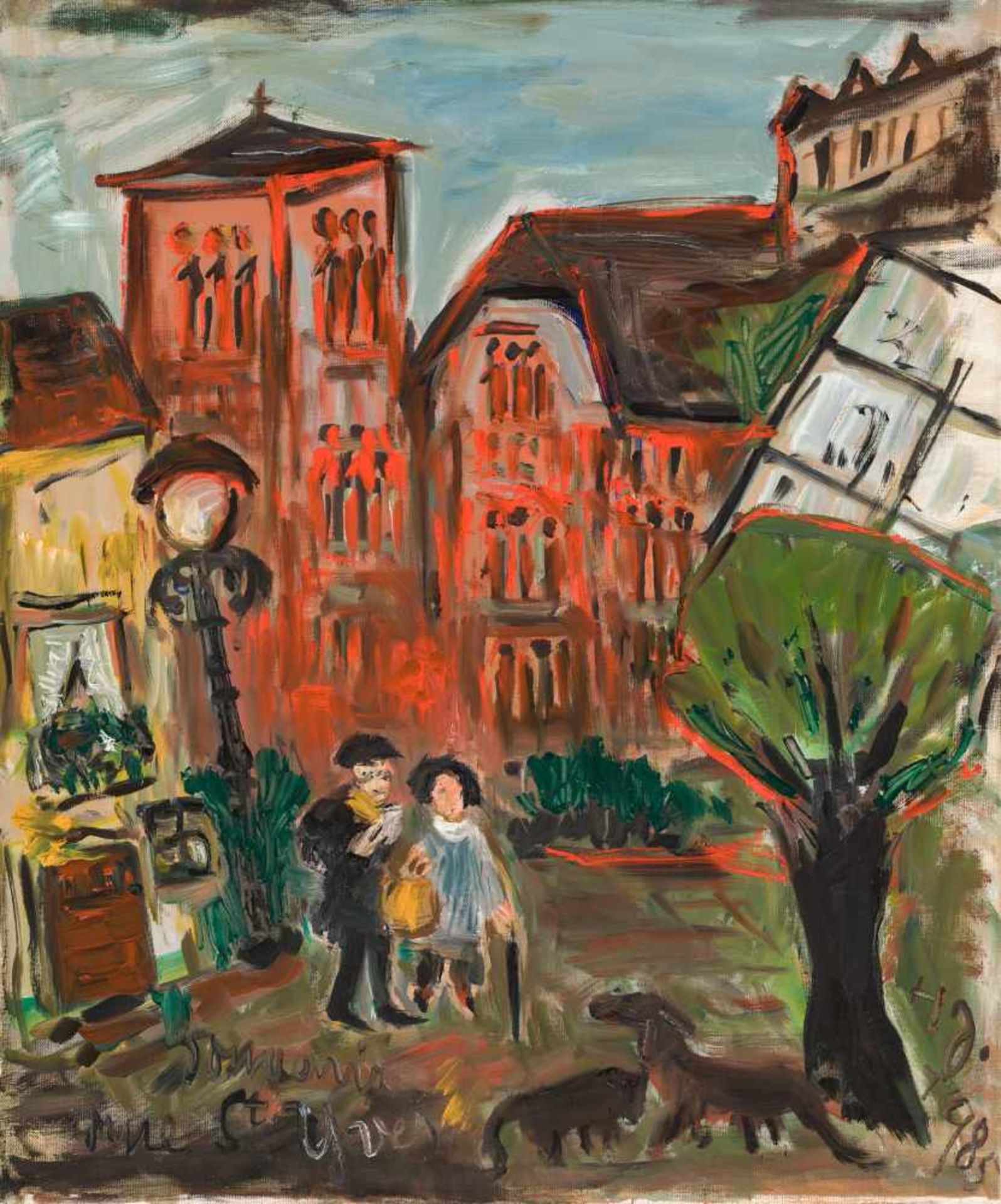 Hildegard JoosSieghartskirchen 1909 - 2005 WienRue Saint-Yves (Paris)Öl auf Leinwand / oil on