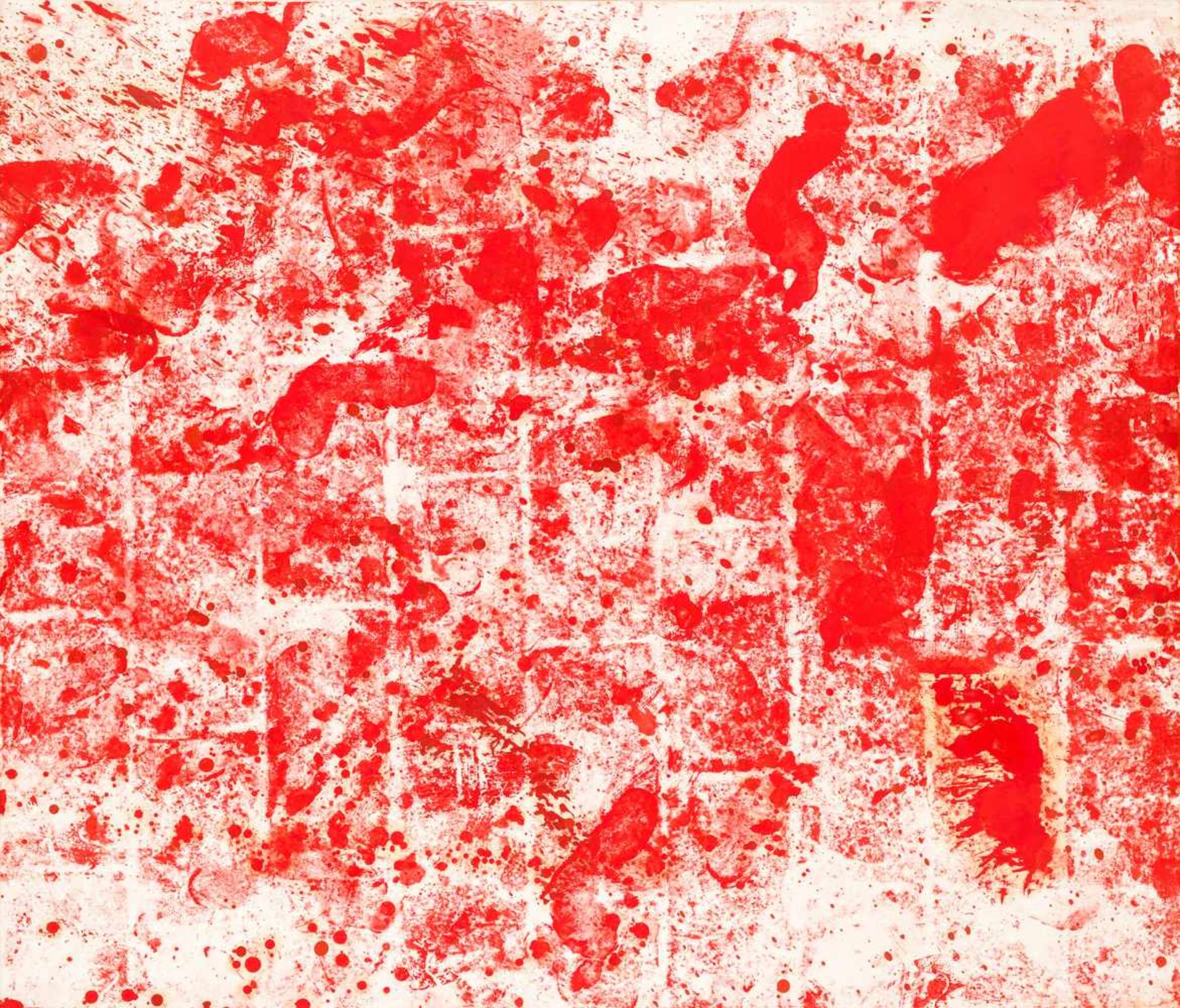 Hermann Nitsch (hs art)Wien 1938 *Ohne Titel (Bodentuch) / untitled (floorcloth)Öl und Blut auf