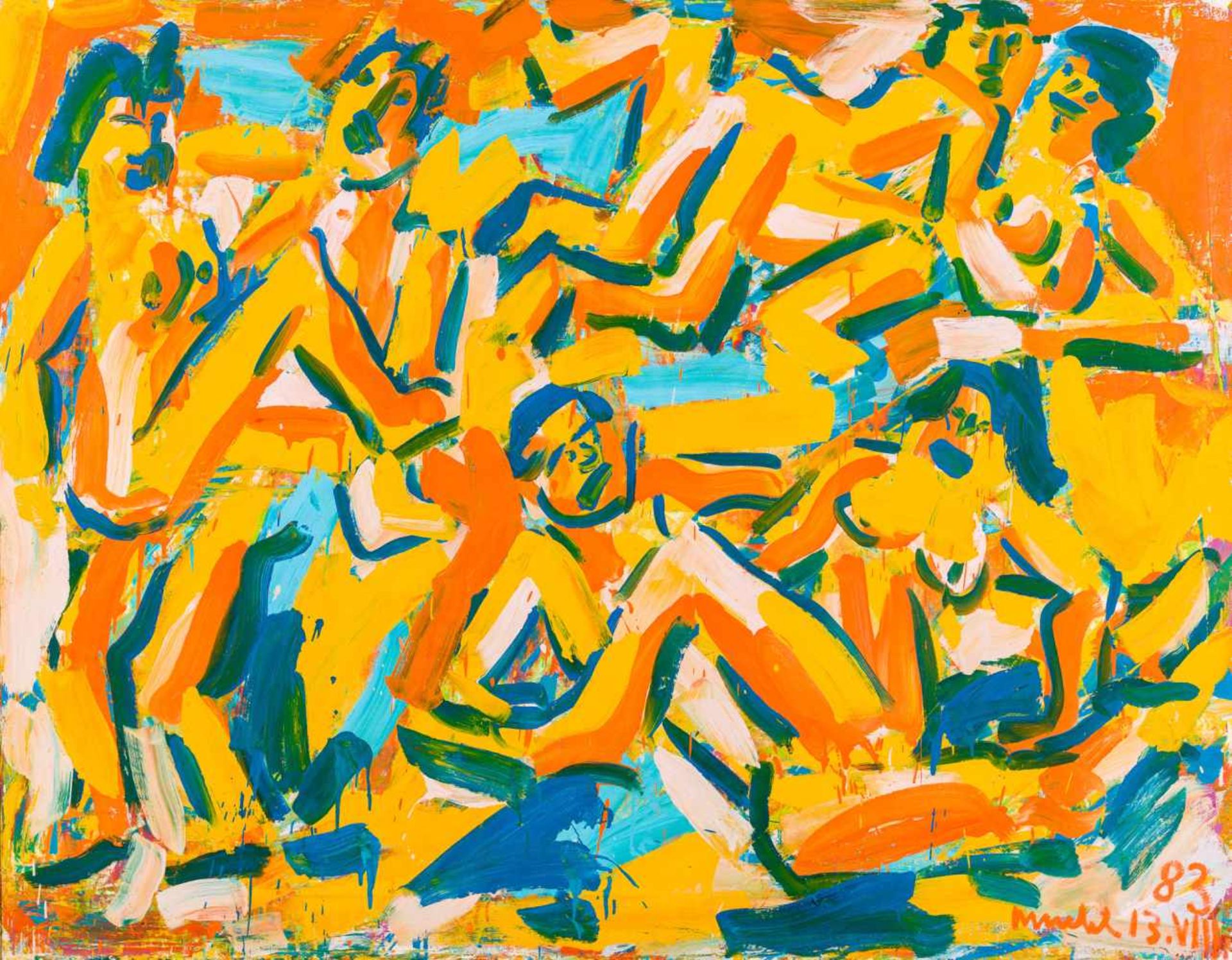 Otto Mühl (hs art)Grodnau 1925 - 2013 MoncarapachoDrei PärchenÖl auf Leinwand / oil on canvas139,5 x