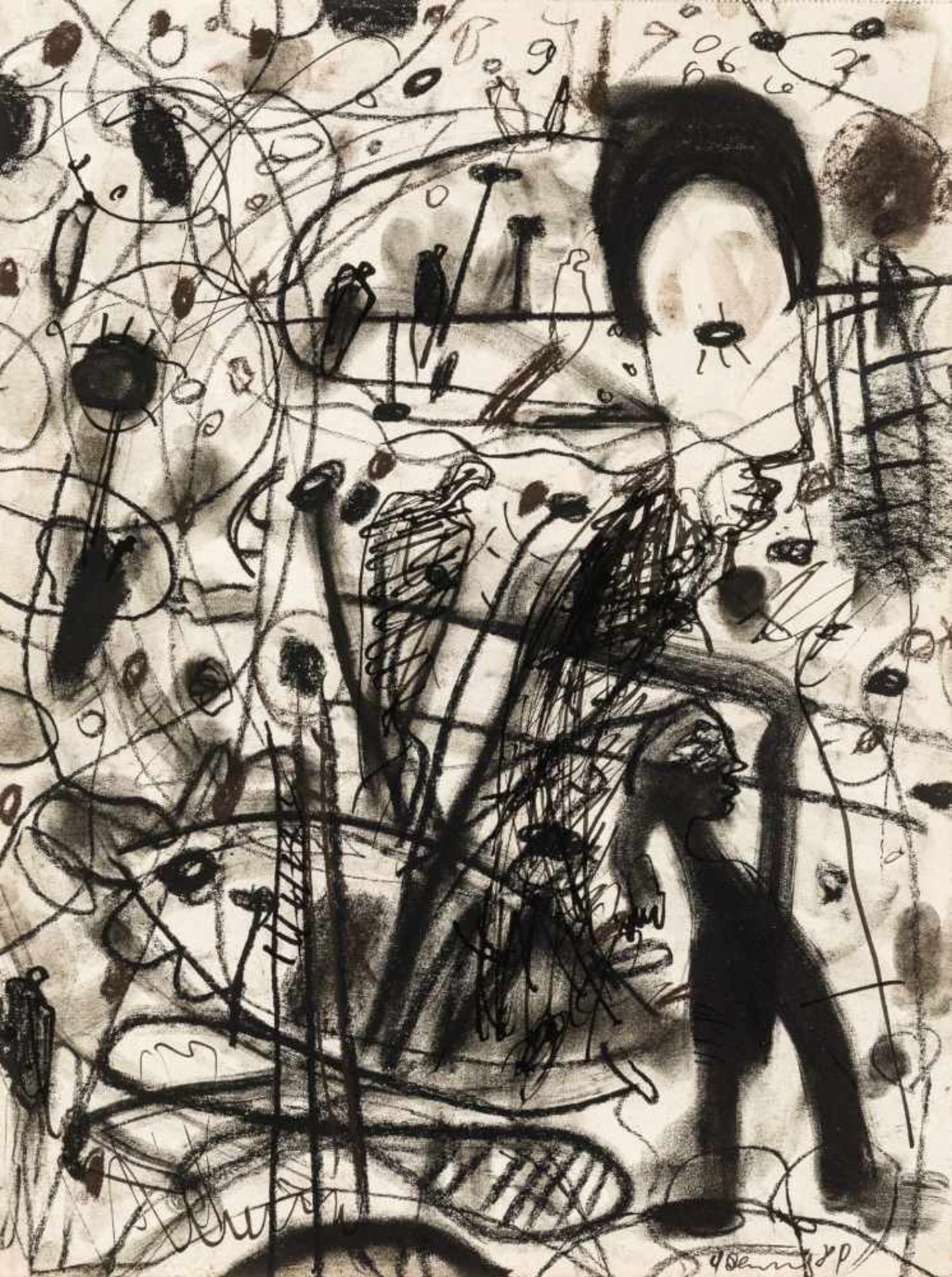 Gunter DamischSteyr 1958 - 2016 WienOhne Titel / untitledKohle auf Papier / coal on paper40 x 30