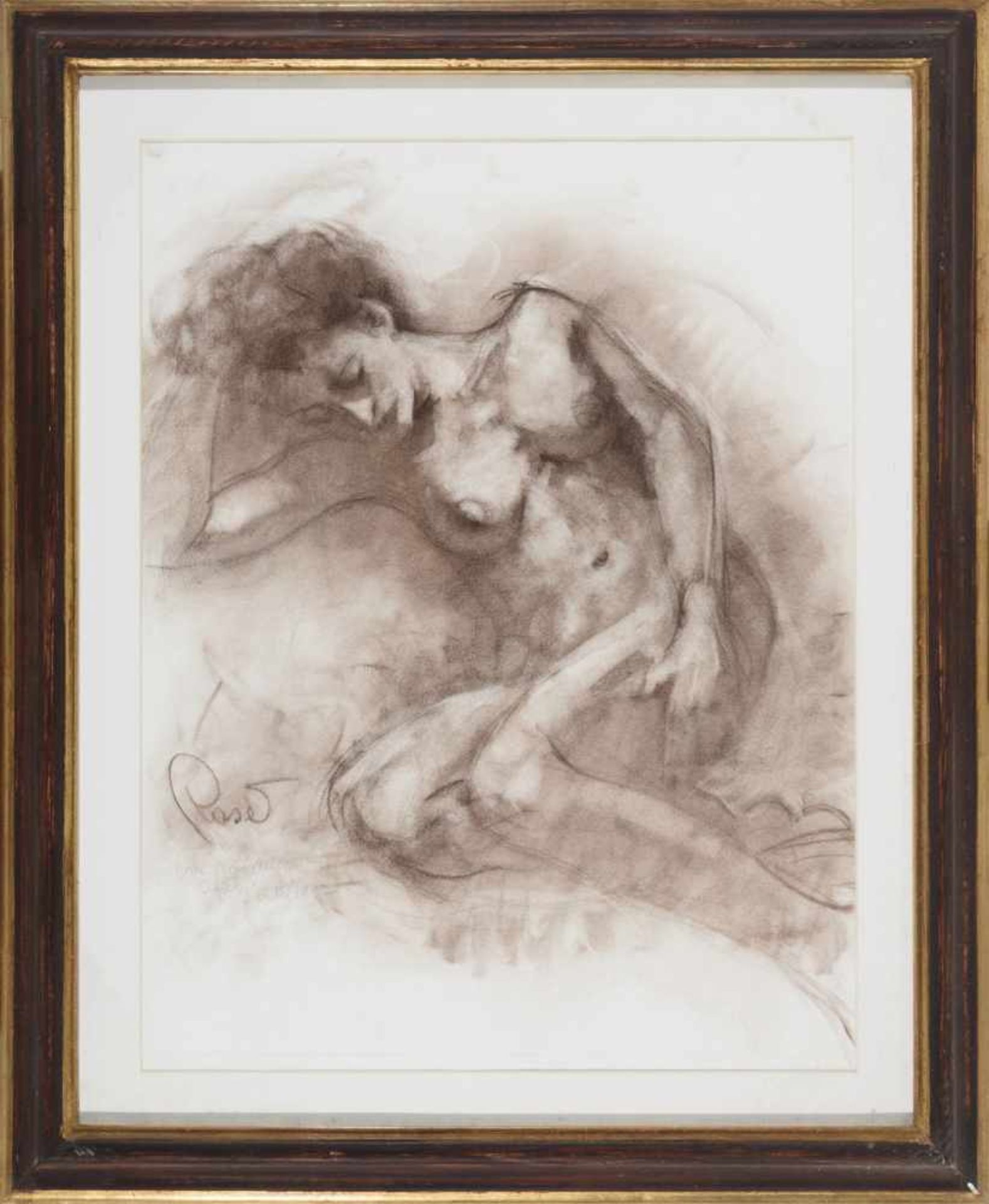 JOAN RASET (1938) Desnudo femenino Pastel sobre papel de 49 x 68 cm. Firmado y dedicado.- - -21.00 %