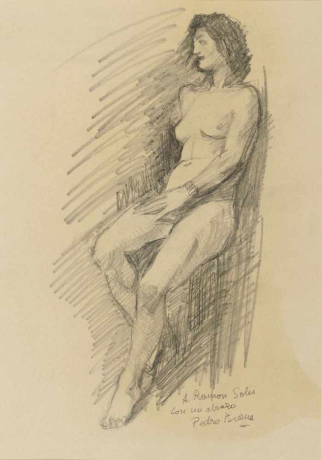 PEDRO BUENO (Villa del Río, 1910-Madrid, 1993) Desnudos femeninos Pareja de dibujos a lápiz de 30