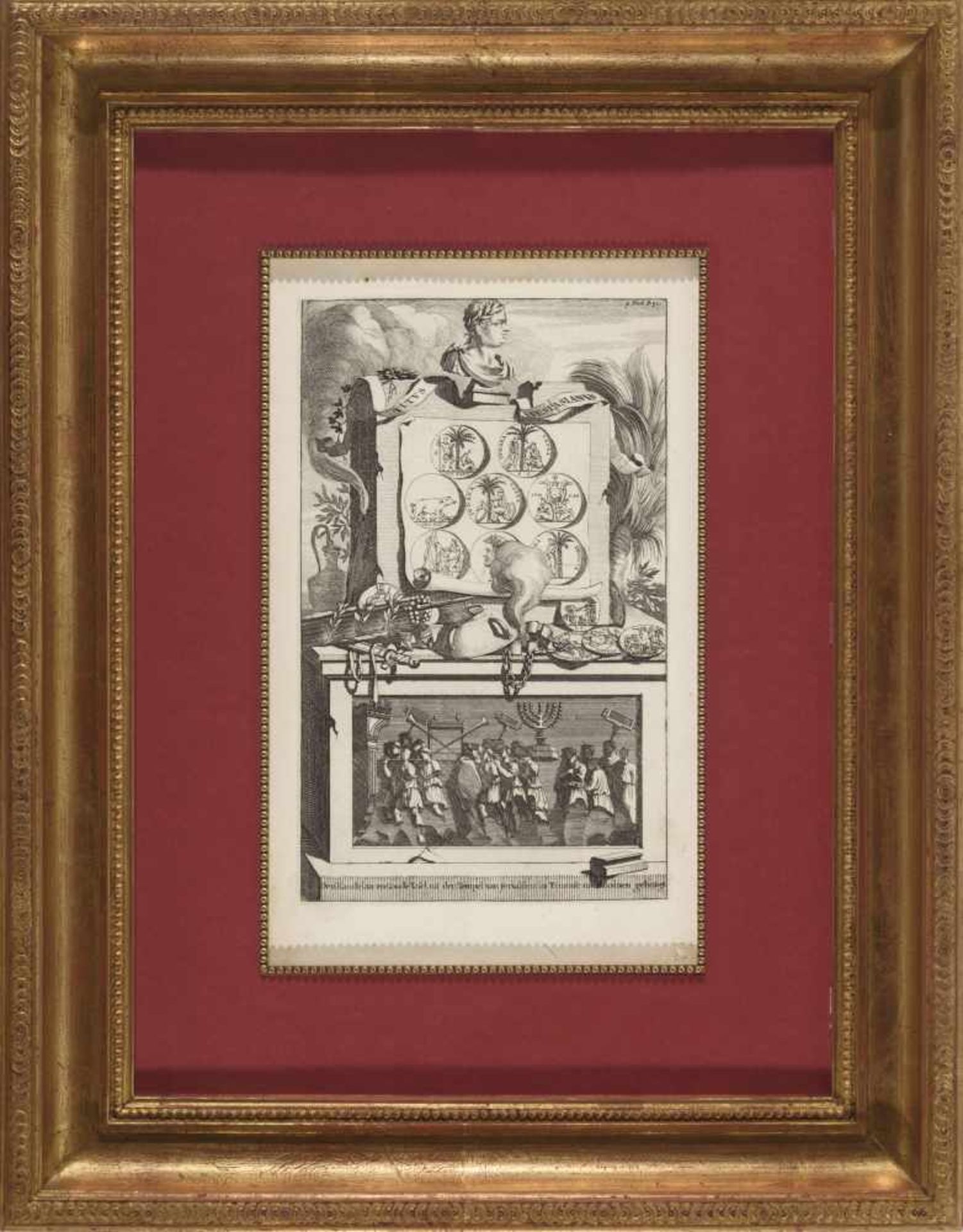 ESCUELA ITALIANA FFS. S. XIX Composiciones clásicas Conjunto de cuatro grabados de 33 x 20 cm.< - Bild 2 aus 4