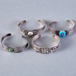 Group of 4 Fred Harvey Era Sterling Silver Bracelets