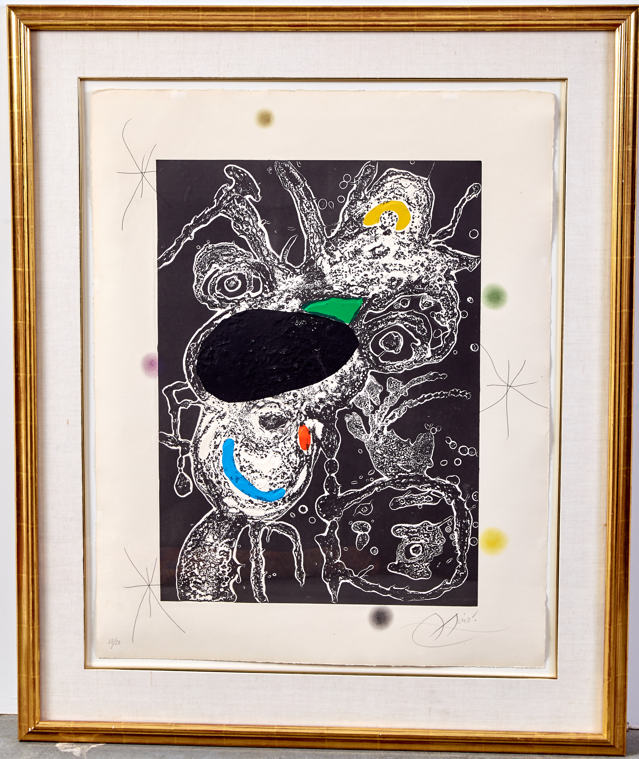 Joan Miro Espriu Aquatint Etching on Paper D.871 - Image 2 of 4