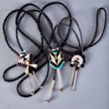 3 Zuni Inlay Bolo Ties Farrell Kallestewa