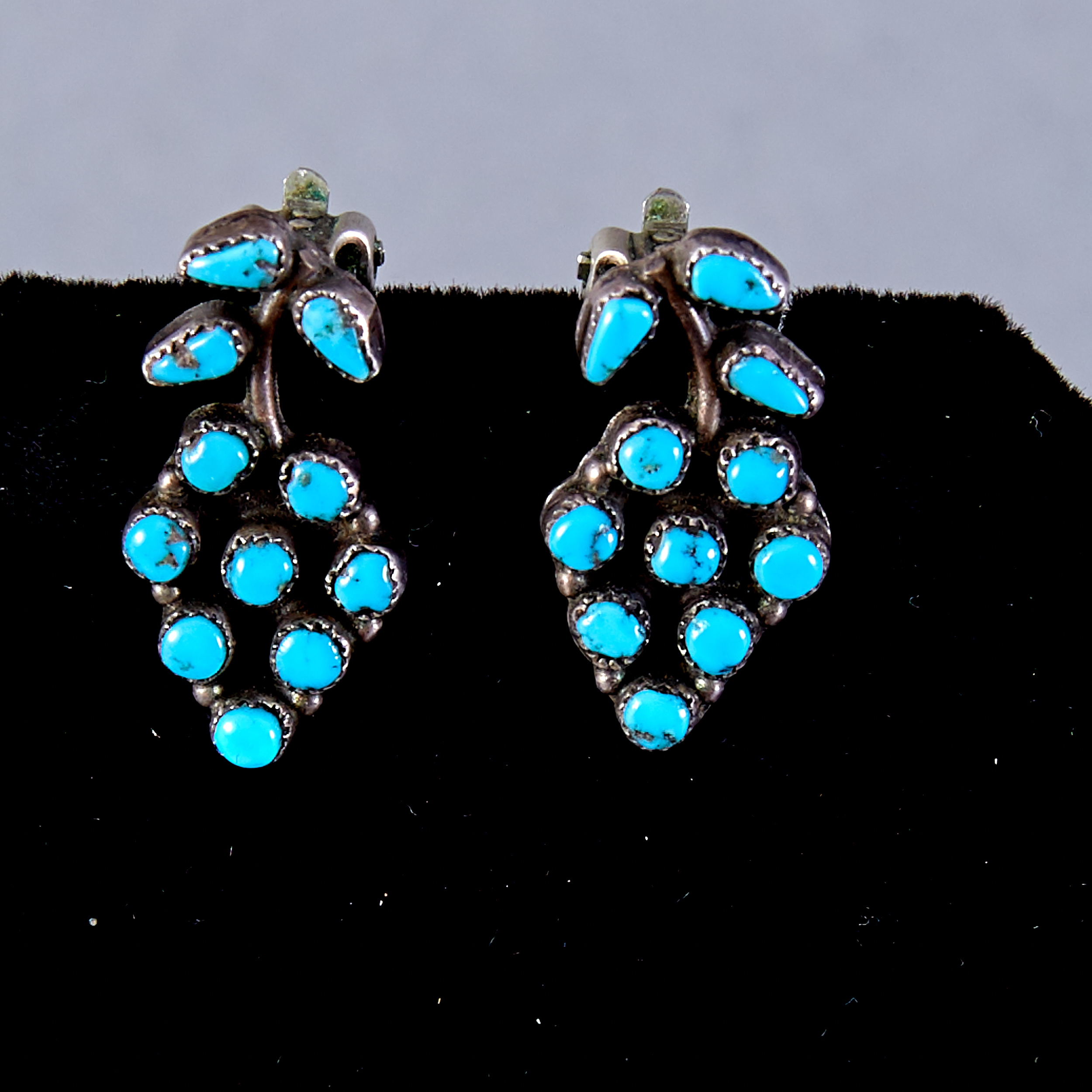 3 Pair Zuni Silver and Turquoise Earrings Ellen Quandelacy - Image 2 of 2