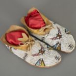 Cheyenne Beaded Moccasins Sinew Sewn ca. 1890