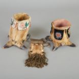 2 Northern Plains Beaded Hoof Bags with Deer Bag Late 19th c.