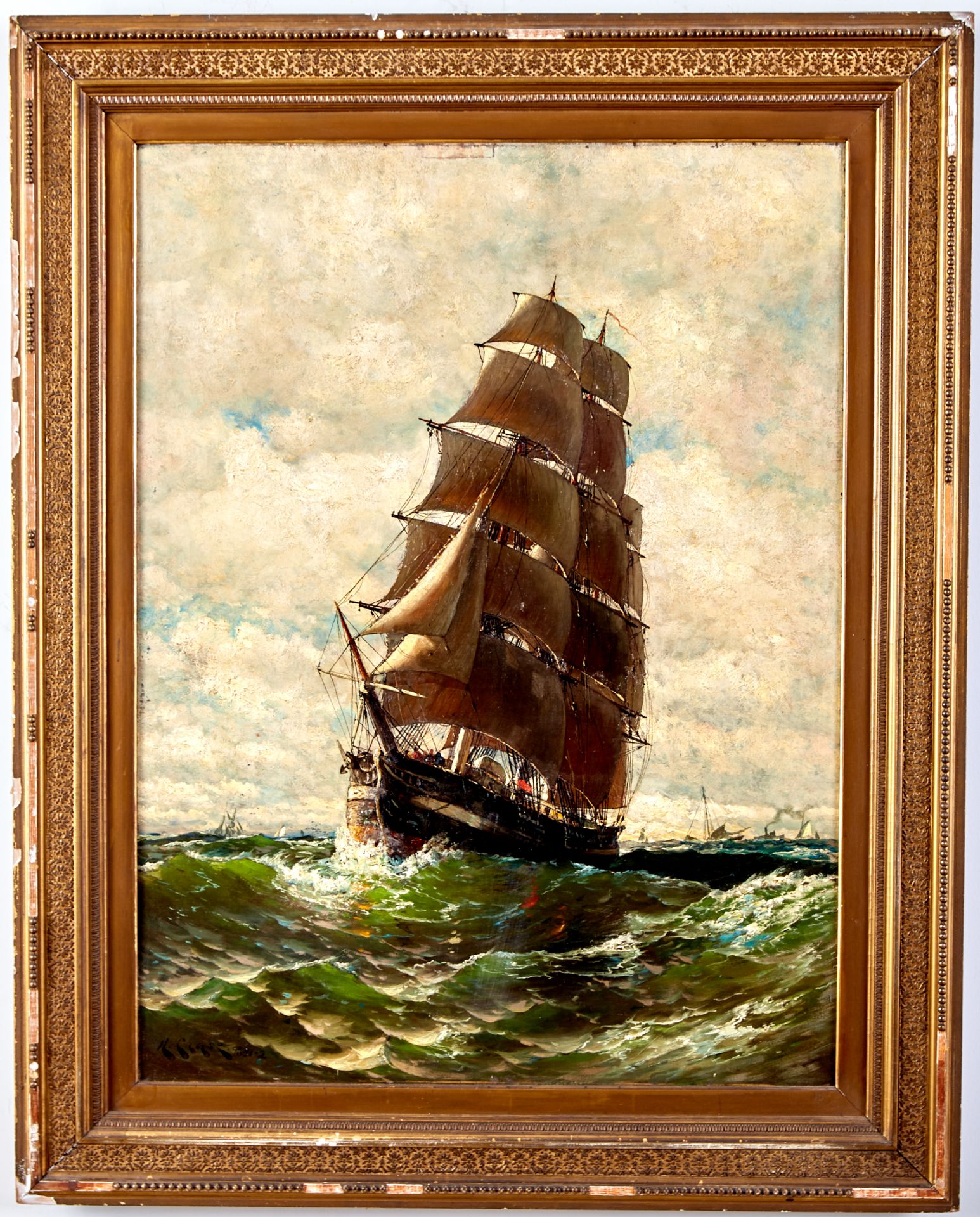 Harry (Henry) Chase Marine Painting - Bild 2 aus 4