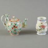Chinese Porcelain Famille Verte Teapot w/ Famille Rose Cup