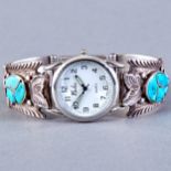 Dan Simplicio Zuni Sterling and Turquoise Watch Band