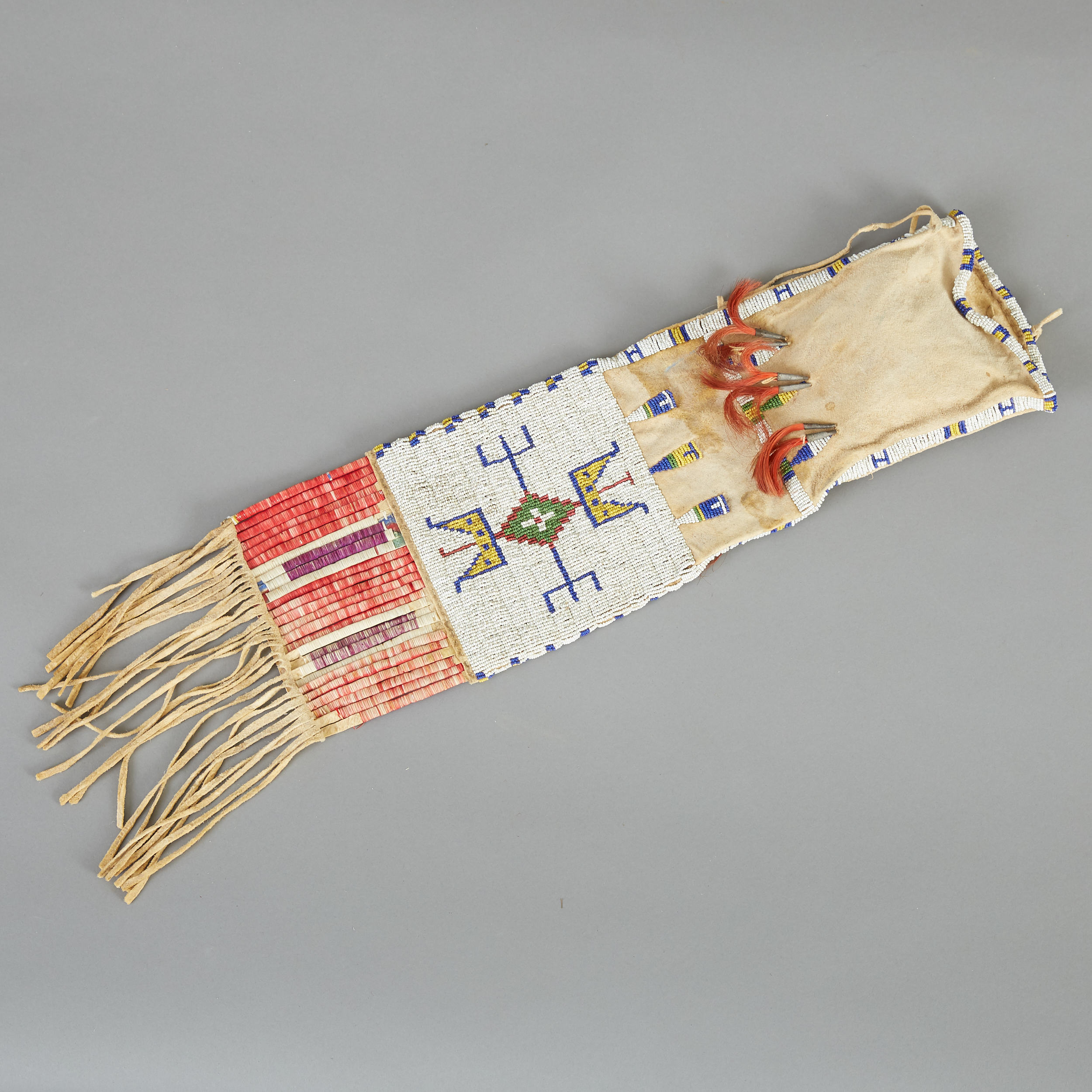 Sioux Pipe Bag with Quill Drops Late 19th c.