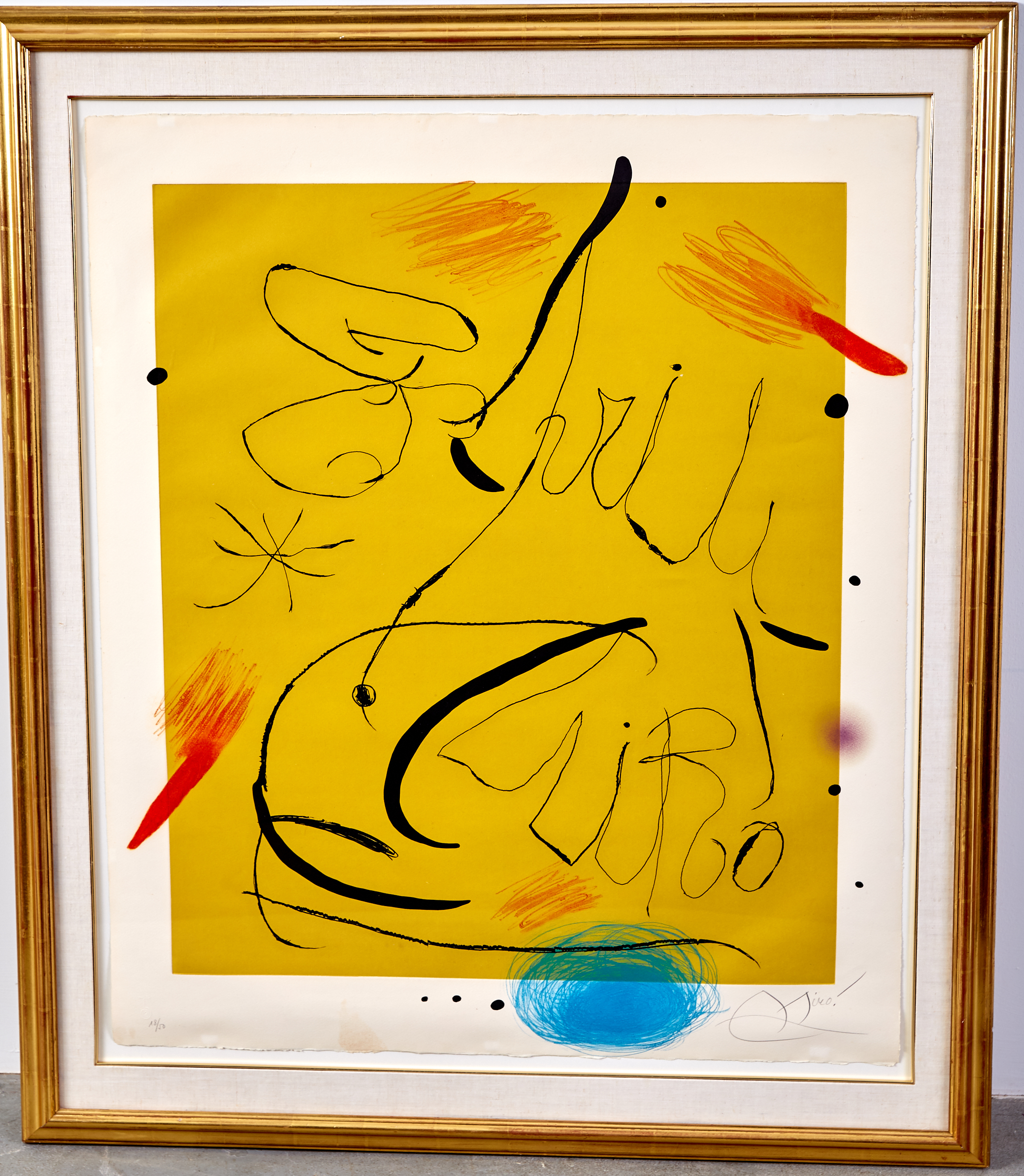 Joan Miro Espriu Aquatint Etching on Paper 1975 D.877 - Image 2 of 4