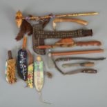 Large Group Native American Weapons and Tools Ojibwe Oglala Sioux Apache