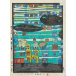 Friedensreich Hundertwasser Song of the Whales Woodblock Print