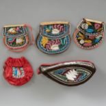 Group of Iroquois Beaded Bags and Cap Late 19th c.