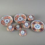 Set of Japanese Imari Dishes with Blue Underglazed Mark