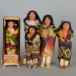 Group of 5 Skookum Dolls Original Box