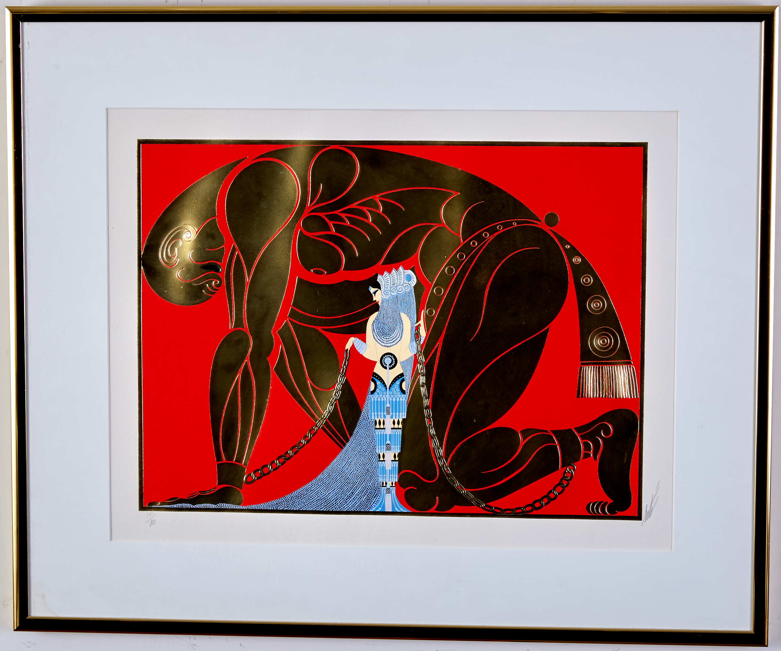 Erte Samson and Delilah Silkscreen Art Deco Fashion - Image 2 of 4