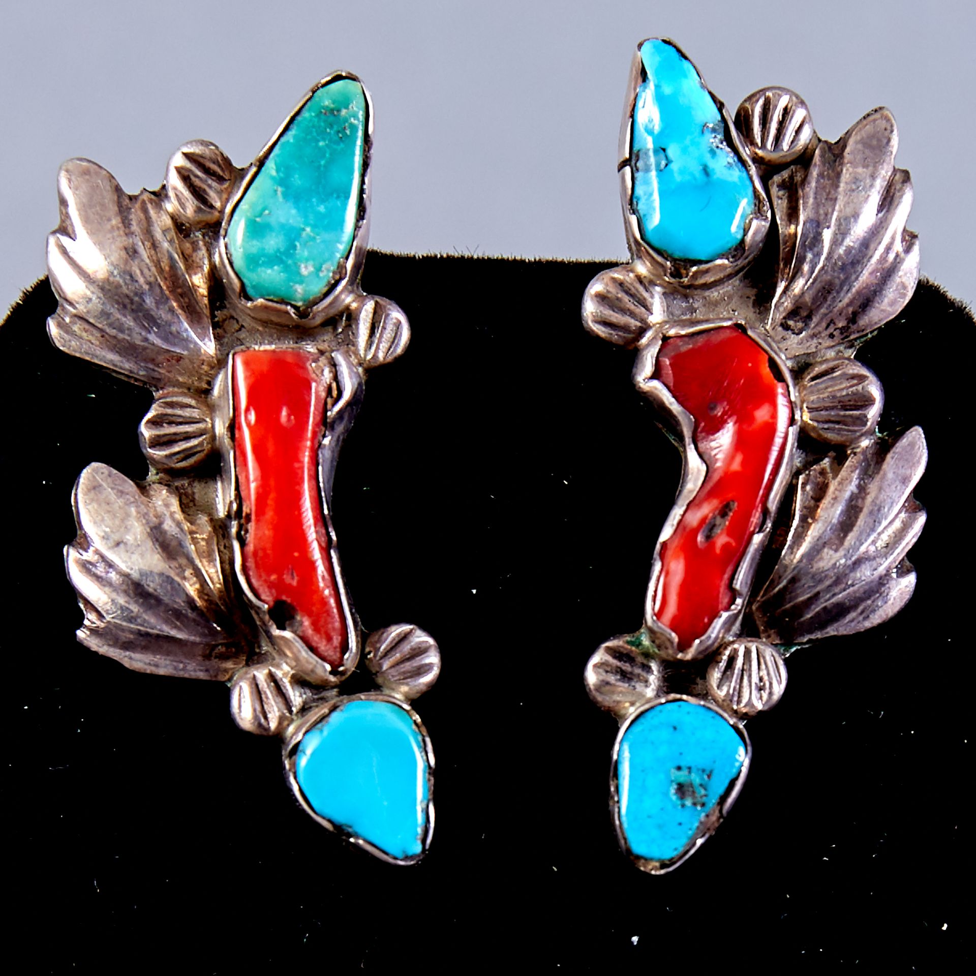 4 Pairs Native American Zuni Earrings Dan Simplicio - Bild 2 aus 2