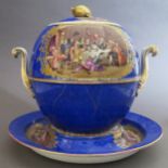 Meissen Porcelain Lidded Punch Bowl and Underplate