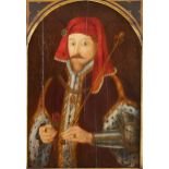 17th century English School Portrait Painting of Henry IV Oil on Panel