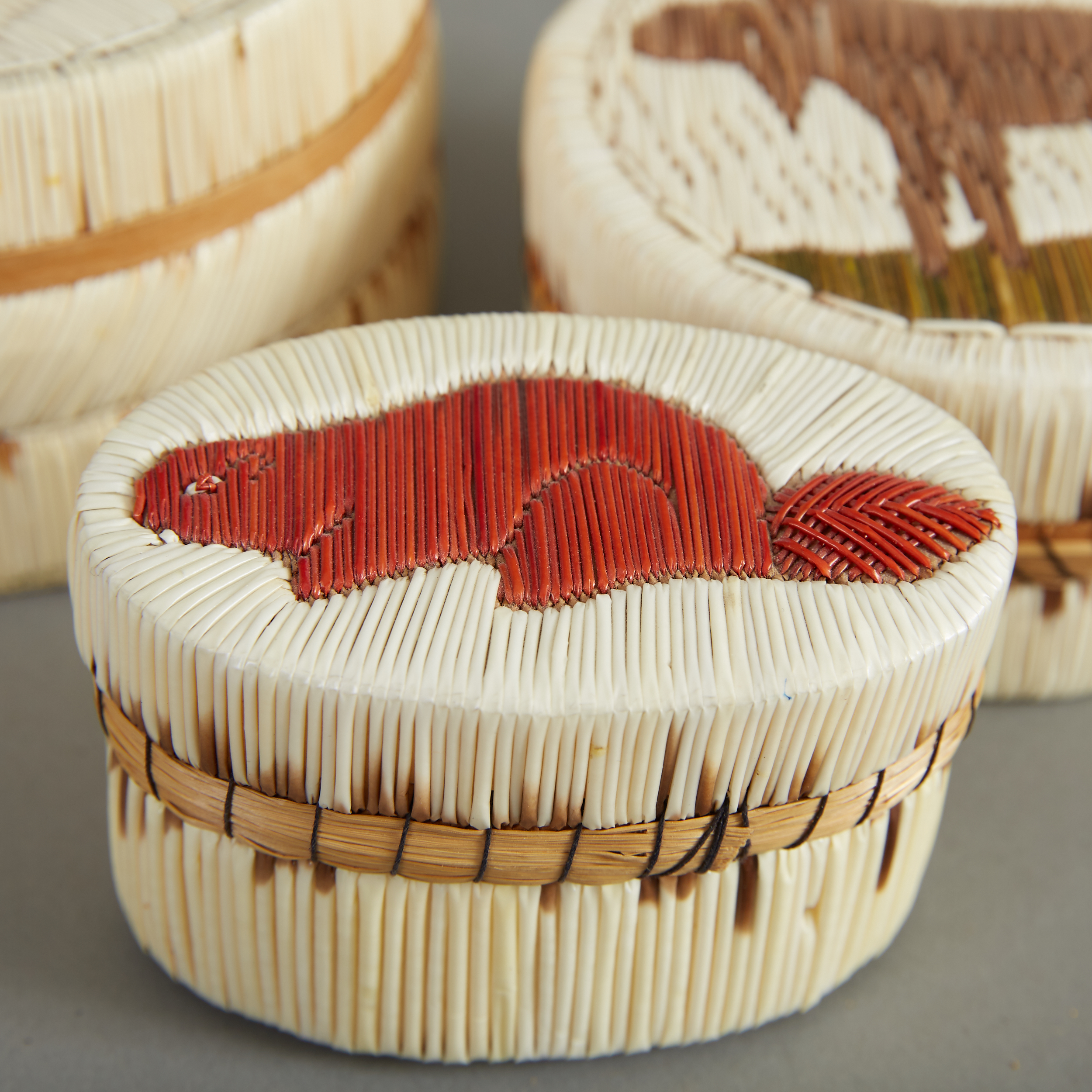 Group of 3 Ojibwe Quilled Boxes - Image 4 of 4