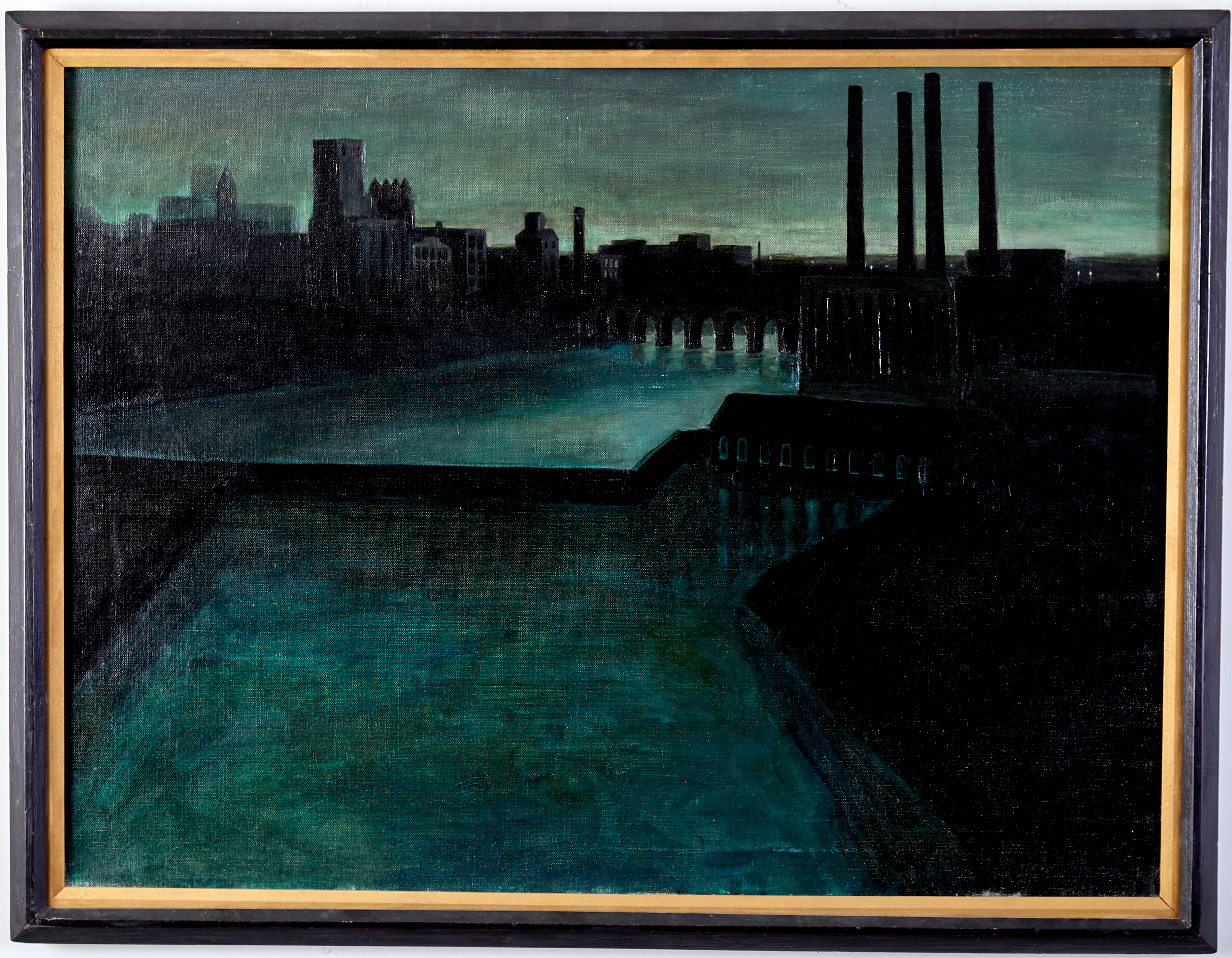 Mike Lynch Minneapolis View Oil on Canvas