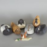 Group of 7 Ojibwe Wooden Ducks