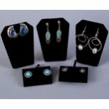 5 Pair Zuni & Navajo Earrings Gilbert Nelson