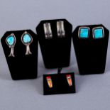4 Pair Navajo Earrings G. Webster Richard Blatts