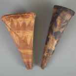 Group of 2 Ojibwe Birchbark Moose Calls Early 20th c.