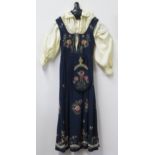 Vintage Norwegian Bunad Folk Dress with Solje Brooch