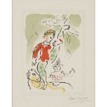 Marc Chagall Color Lithograph "Little Red Acrobat"