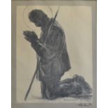 Peter Hurd "Study for the Legend of San Ysidro" Lithograph