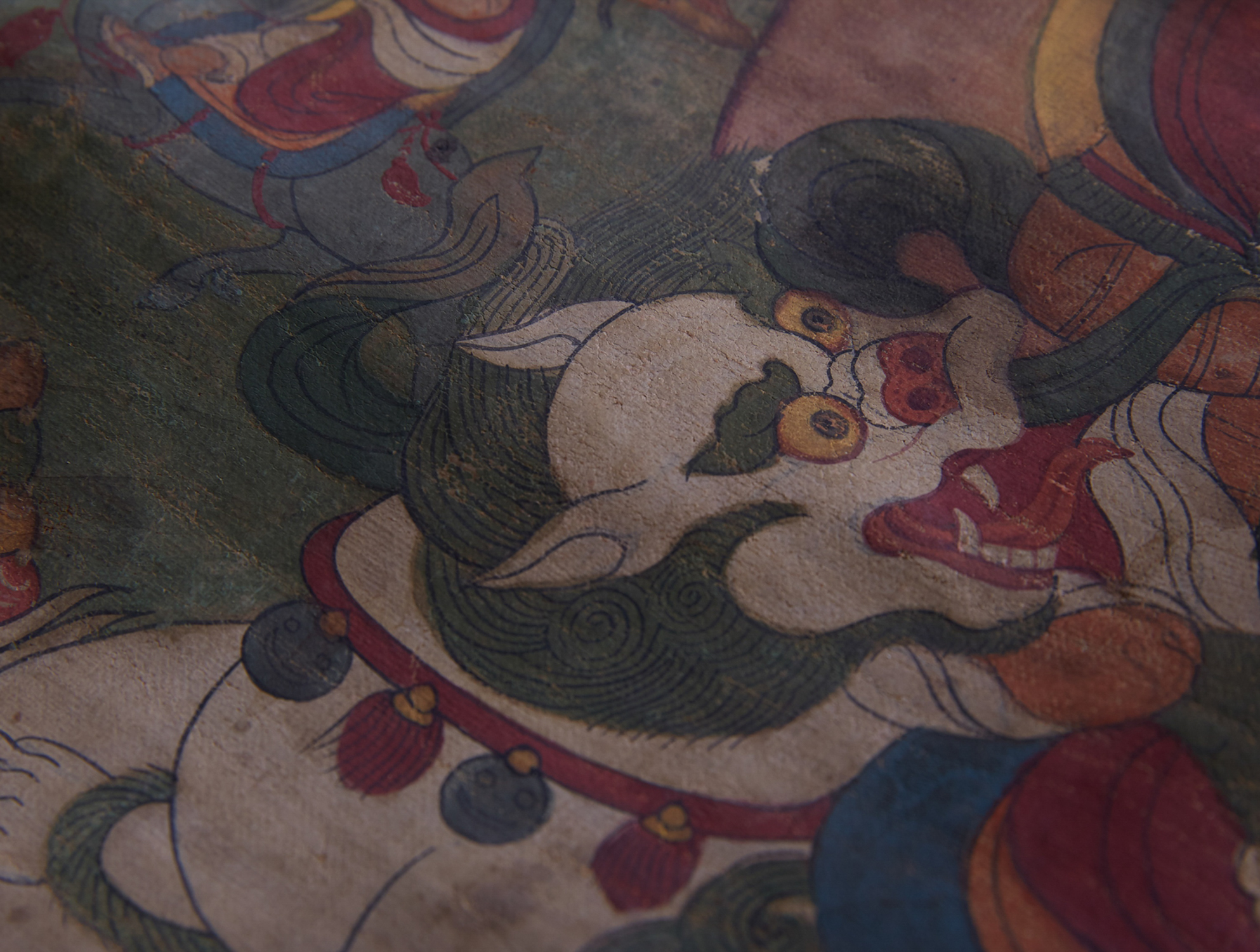 18th/Early 19th c. Tibetan Thangka of Jambhala - Image 4 of 5