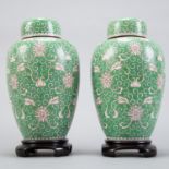 Pair 20th c. Chinese Cloisonne Ginger Jars