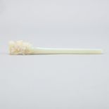 19th c. Chinese Pierced Jade Hairpin