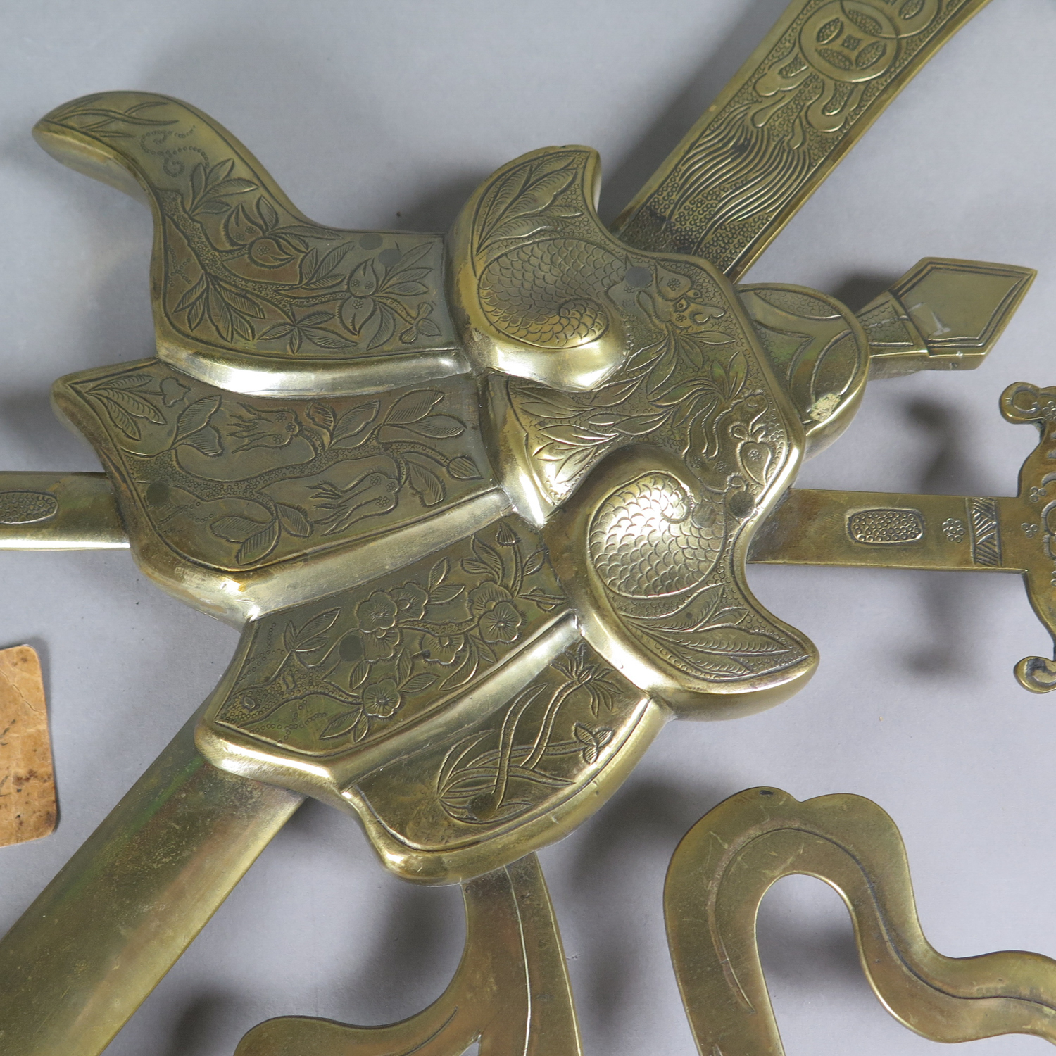 Chinese Qing Brass and Bronze Ceremonial Standard Polearm Halberd - Image 8 of 10