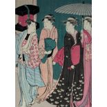 Grp:2 18-19th c. Japanese Woodblock Prints Kiyonaga