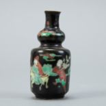 19th c. Chinese Famille Noire Mini Porcelain Vase
