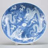 19th c. Chinese Porcelain Dragon Charger