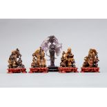 Grp:5 Chinese Soapstone and Amethyst Carvings