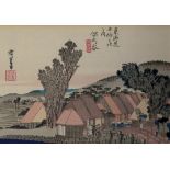 Grp:3 19th c. Japanese Woodblock Prints by Hiroshige