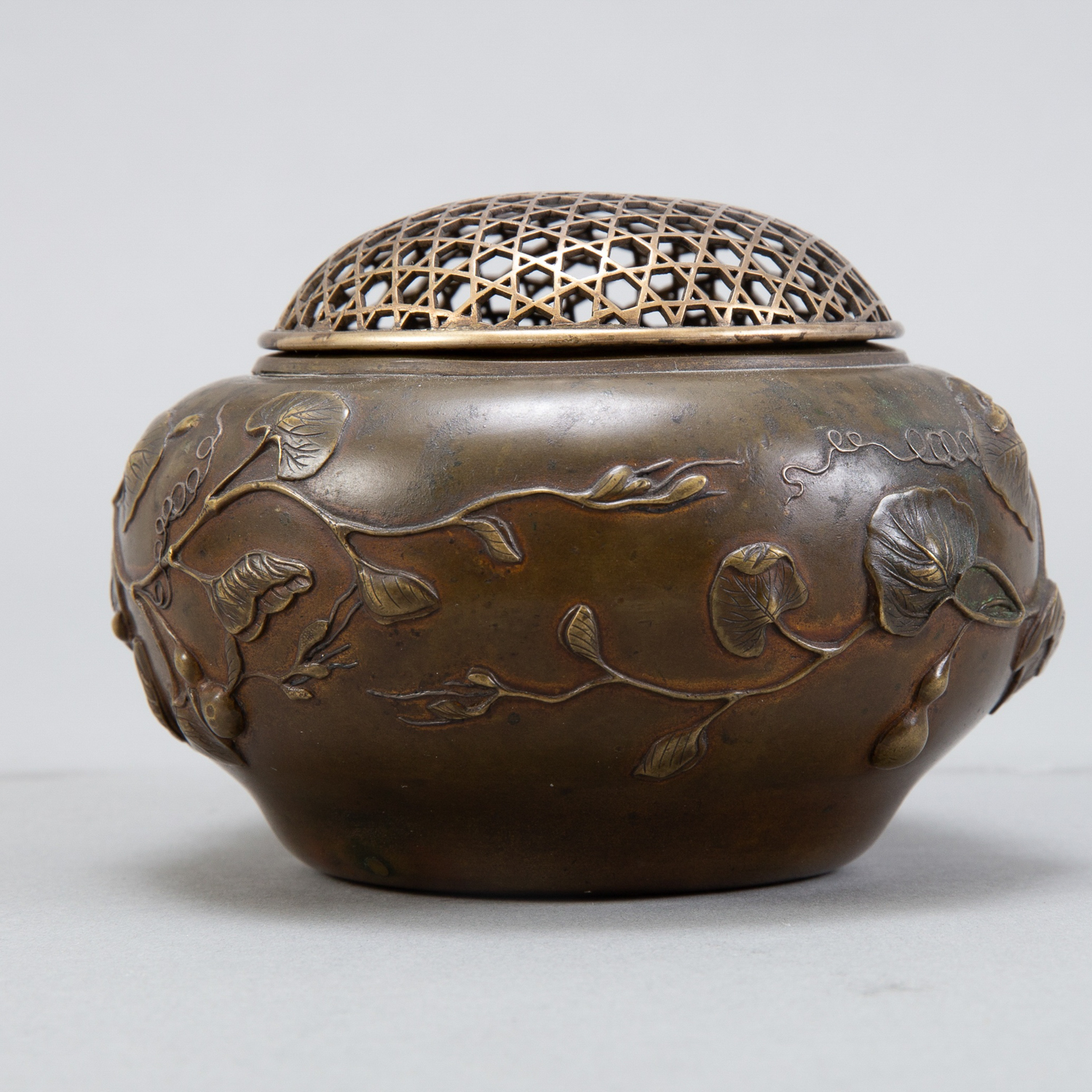 Japanese Bronze Incense Burner Hand Warmer - Image 4 of 5