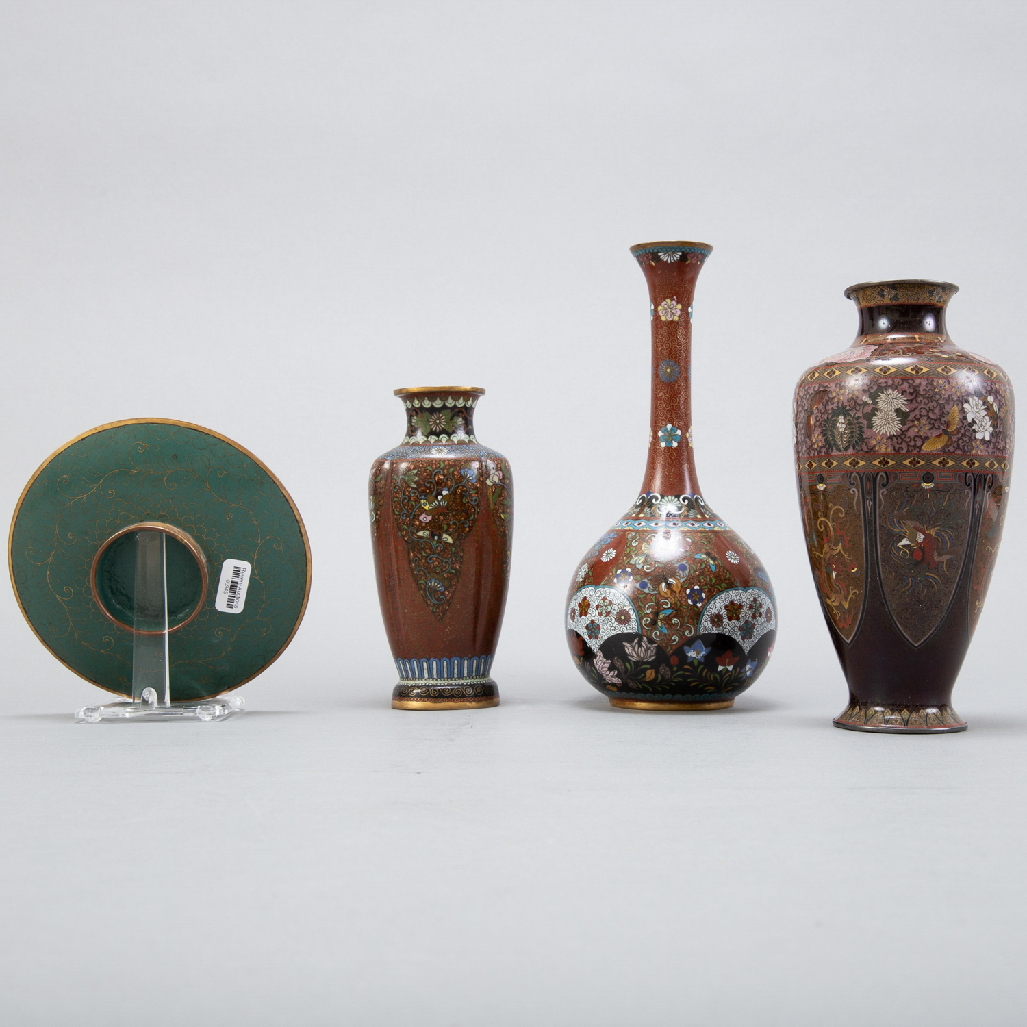 Grp 4 Japanese Meiji Cloisonne Pieces - Image 3 of 8