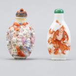 Grp:2 Chinese 19th c. Porcelain Snuff Bottles