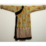 Qing Chinese Embroidered Yellow Dragon Robe