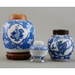 Group of 3 Pieces Chinese Blue and White Porcelain
